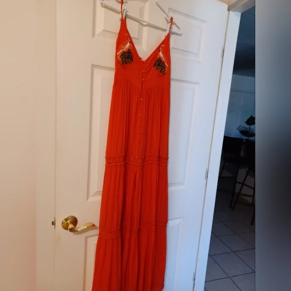 forever 21 orange floral dress Mini Dress Forever 21 Orange Floral Dress Forever 21 Size XS Orange Palm Mini Dress With